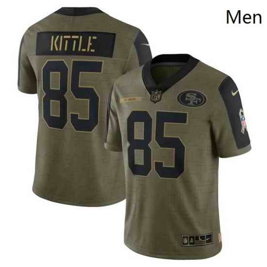 Men's San Francisco 49ers George Kittle Nike Olive 2021 Salute To Service Limited Player Jersey