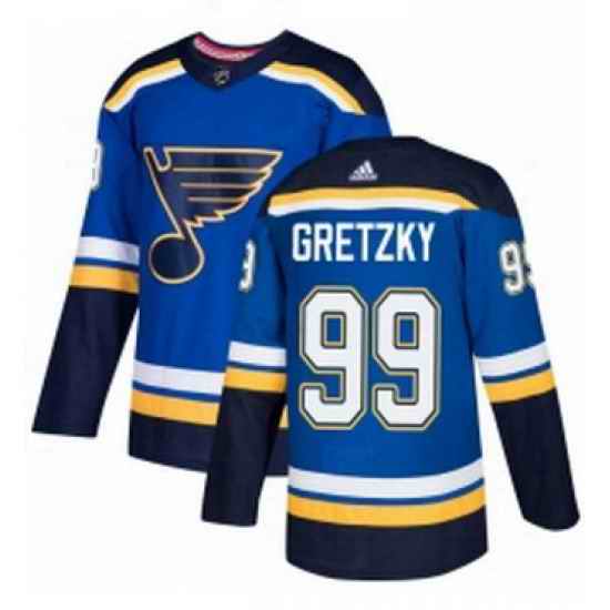 Mens Adidas St Louis Blues #99 Wayne Gretzky Premier Royal Blue Home NHL Jersey