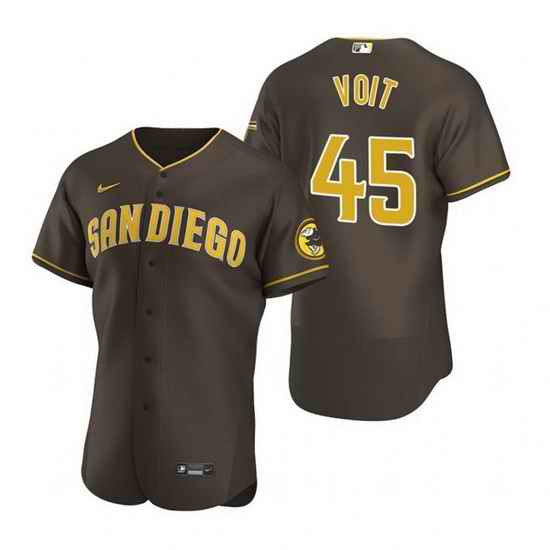 Men San Diego Padres #45 Luke Voit Brown Flex Base Stitched Baseball jersey