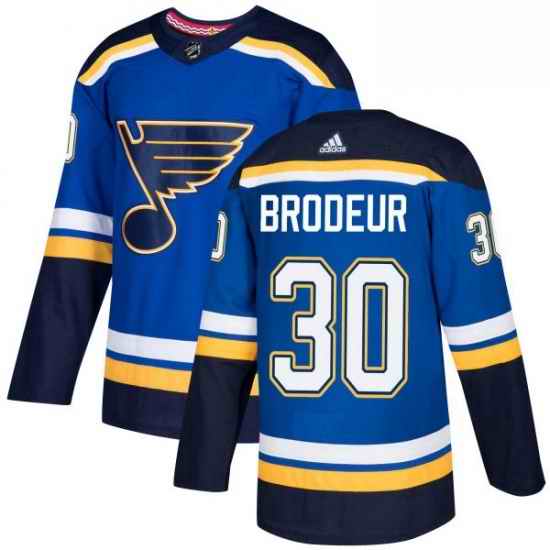 Mens Adidas St Louis Blues #30 Martin Brodeur Authentic Royal Blue Home NHL Jersey