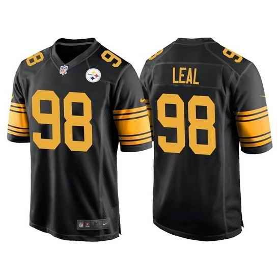 Men Pittsburgh Steelers #98 DeMarvin Leal Black Color Rush Stitched Jersey