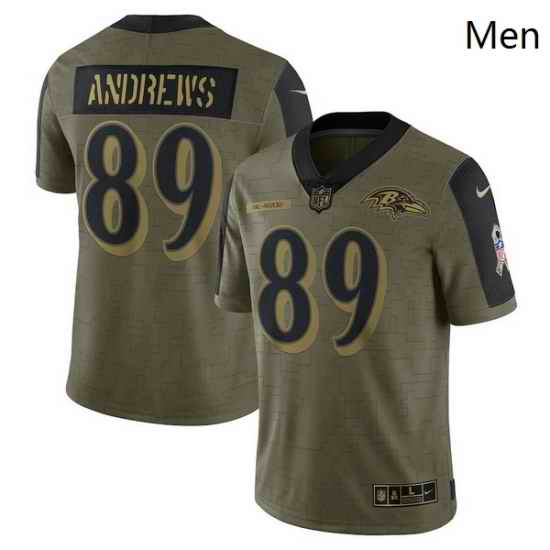 Men's Baltimore Ravens Mark Andrews Nike Olive 2021 Salute To Service Limited Player Jersey