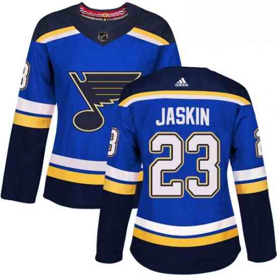 Womens Adidas St Louis Blues #23 Dmitrij Jaskin Premier Royal Blue Home NHL Jersey