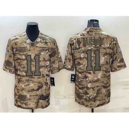 Men Dallas Cowboys #11 Micah Parsons Camo Salute To Service Stitched Jersey