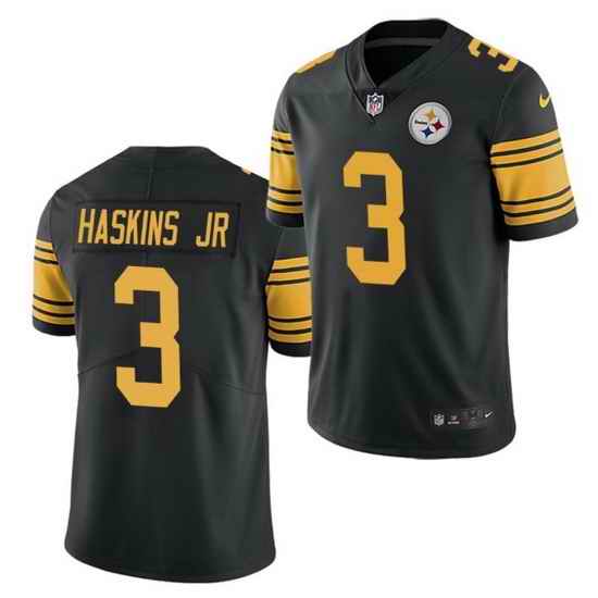 Men Pittsburgh Steelers #3 Dwayne Haskins Jr  Black Color Rush Limited Stitched jersey