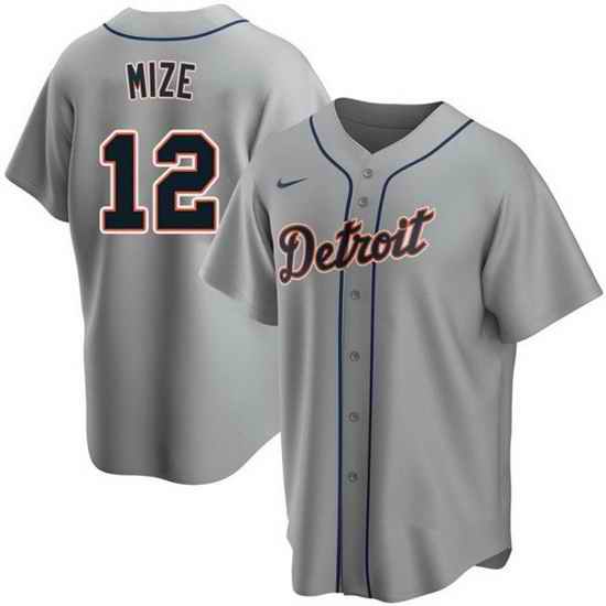 Men Detroit Tigers #12 Casey Mize Grey Cool Base Stitched jersey