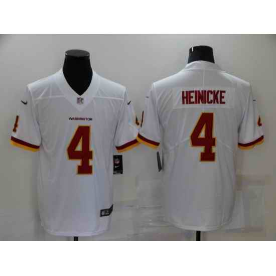 Men Washington Football Team #4 Taylor Heinicke White Nike Burgundy Limited Jersey