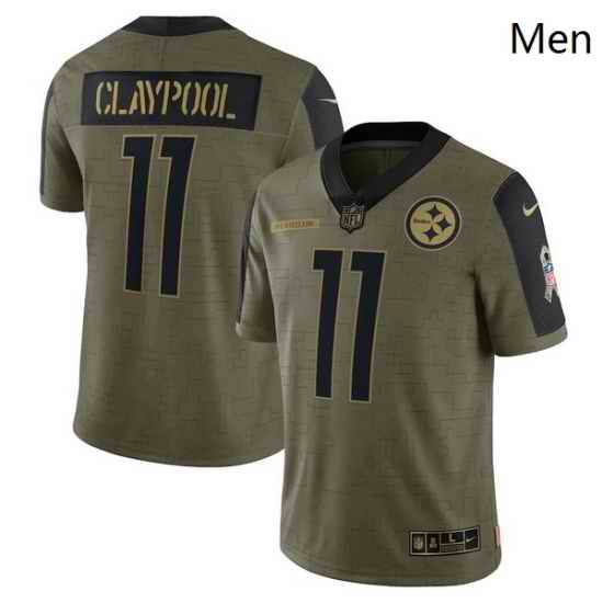 Men's Pittsburgh Steelers Chase Claypool Nike Olive 2021 Salute To Service Limited Player Jersey