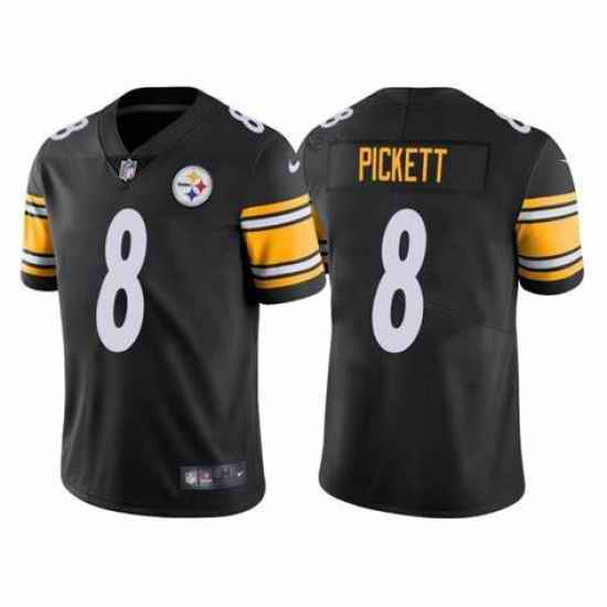 Men's Pittsburgh Steelers #8 Kenny Pickett 2022 NFL Draft Black Vapor Limited Jersey