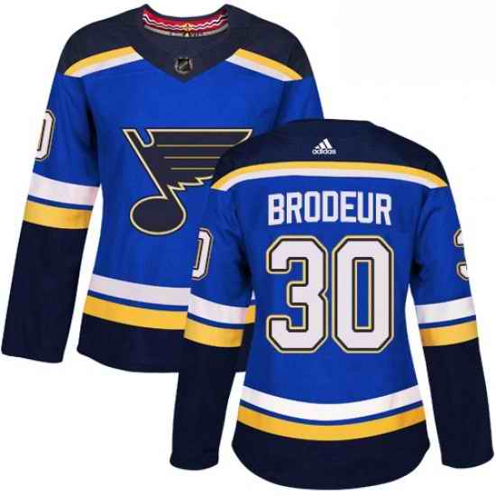 Womens Adidas St Louis Blues #30 Martin Brodeur Premier Royal Blue Home NHL Jersey