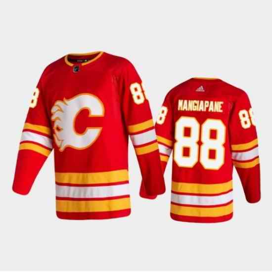 Men Calgary Flames #88 Andrew Mangiapane Red Stitched Jersey