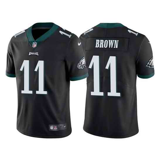 Men Philadelphia Eagles #11 A  J  Brown Black Vapor Untouchable Limited Stitched Jersey