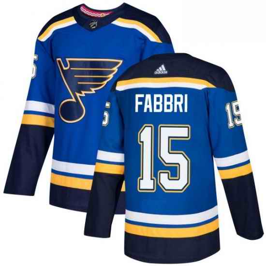 Mens Adidas St Louis Blues #15 Robby Fabbri Authentic Royal Blue Home NHL Jersey