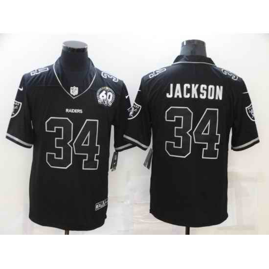 Men Las Vegas Raiders #34 Bo Jackson Black Shadow Vapor Limited Stitched Jersey