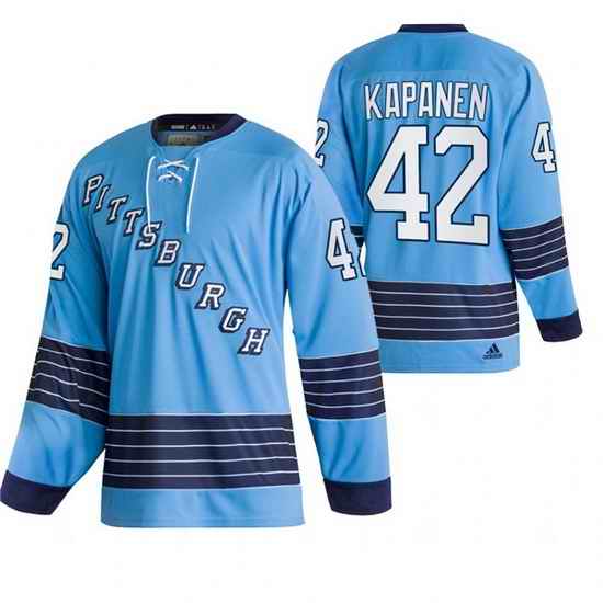 Men Pittsburgh Penguins #42 Kasperi Kapanen 2022 Blue Classics Stitched jersey