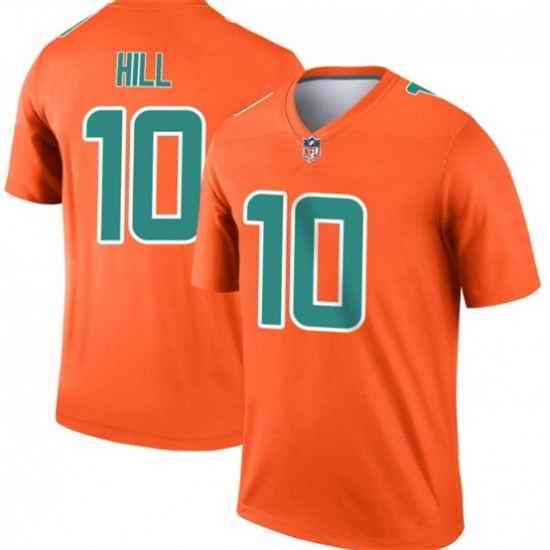 Men Miami Dolphins #10 Tyreek Hill Orange Inverted Legend Stitched Football Jersey
