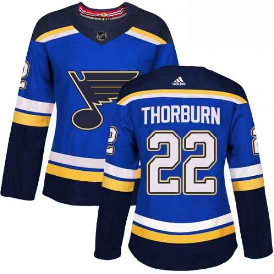 Womens Adidas St Louis Blues #22 Chris Thorburn Premier Royal Blue Home NHL Jersey
