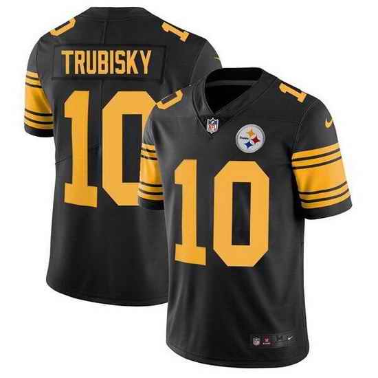 Men Pittsburgh Steelers #10 Mitchell Trubisky Black Color Rush Limited Stitched jersey