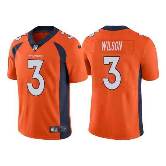 Men Denver Broncos #3 Russell Wilson Orange Vapor Untouchable Limited Stitched Jersey