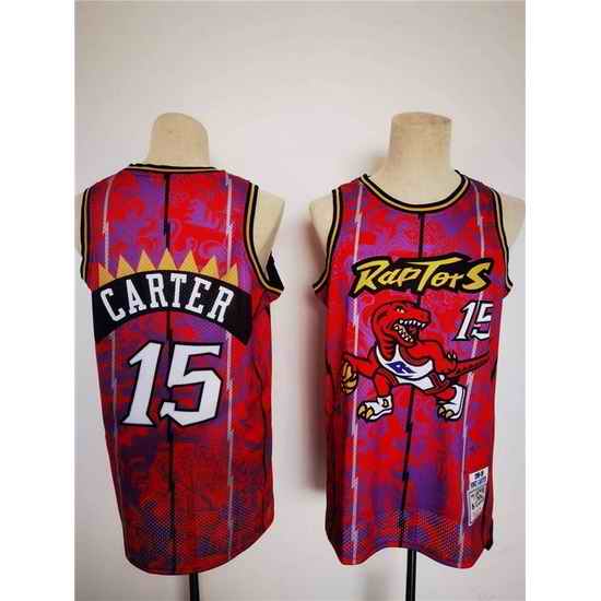 Men Toronto Raptors 15 Vince Carter Lunar New Year Tiger CNY 4 #0 Throwback Stitched Jersey
