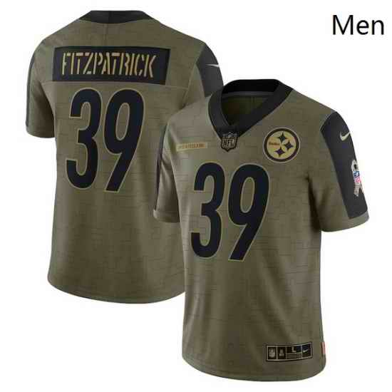 Men's Pittsburgh Steelers Minkah Fitzpatrick Nike Olive 2021 Salute To Service Limited Player Jersey