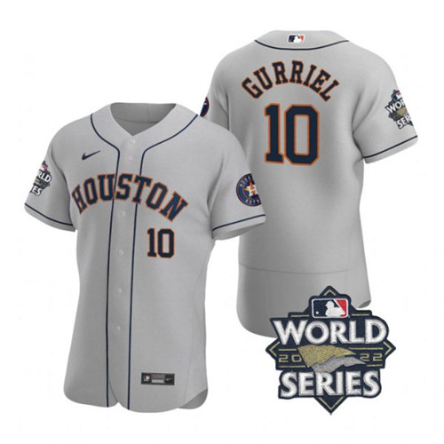 Astros #10 Yuli Gurriel Gray Nike 2022 World Series Flexbase Jersey