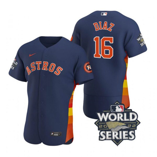 Astros #16 Aledmys Diaz Navy Nike 2022 World Series Flexbase Jersey
