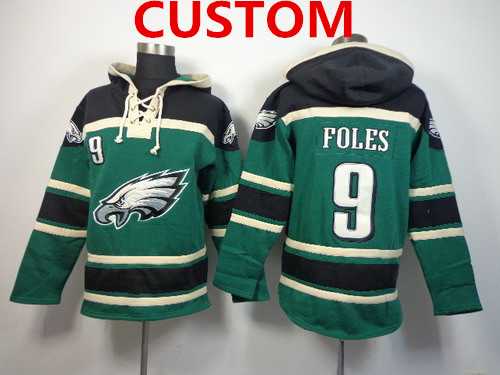 Men%27s Philadelphia Eagles Custom 2014 Dark Green Hoodie