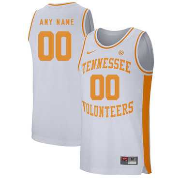 Men%27s Tennessee Volunteers Customized White College Basketball Jersey