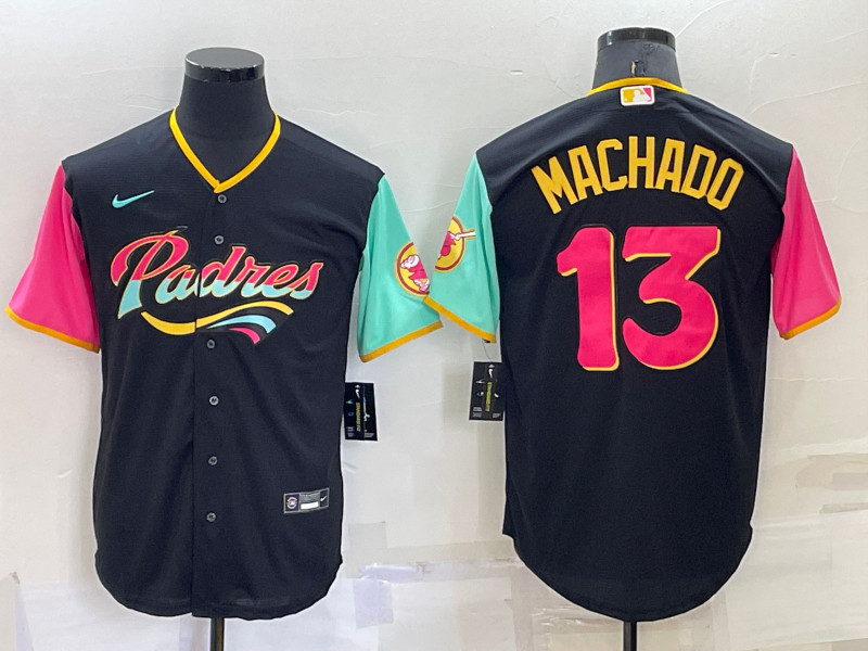 Padres #13 Manny Machado Black Nike 2022 City Connect Cool Base Jersey