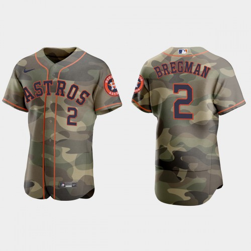 Houston Houston Astros #2 Alex Bregman Men’s Nike 2021 Armed Forces Day Authentic MLB Jersey -Camo Men’s