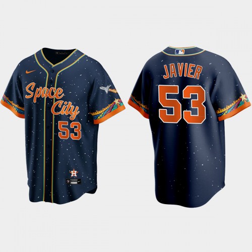 Houston Houston Astros #53 Cristian Javier Navy Men’s Nike 2021 City Connect Replica MLB Jersey Men’s