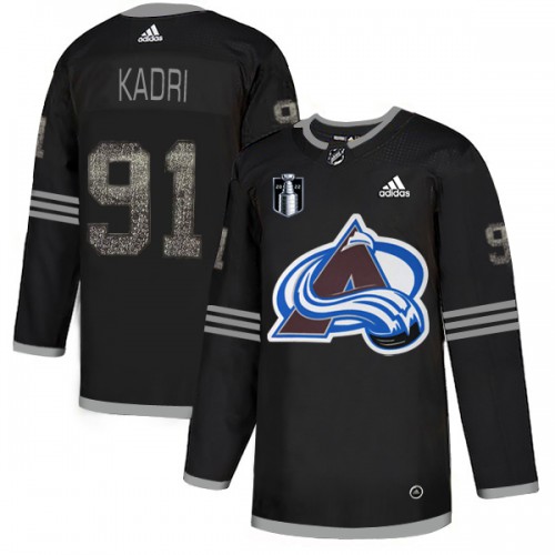 Adidas Colorado Avalanche #91 Nazem Kadri Black 2022 Stanley Cup Final Patch Authentic Classic Stitched NHL Jersey Men’s