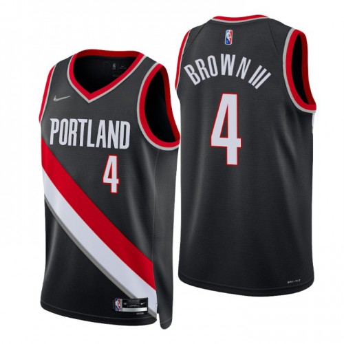 Nike Portland Trail Blazers #4 Greg Brown III Black Men’s 2021-22 NBA 75th Anniversary Diamond Swingman Jersey – Icon Edition Men’s