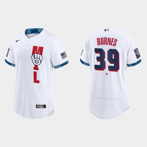 Milwaukee Milwaukee Brewers #39 Corbin Burnes 2021 Mlb All Star Game Authentic White Jersey Men’s