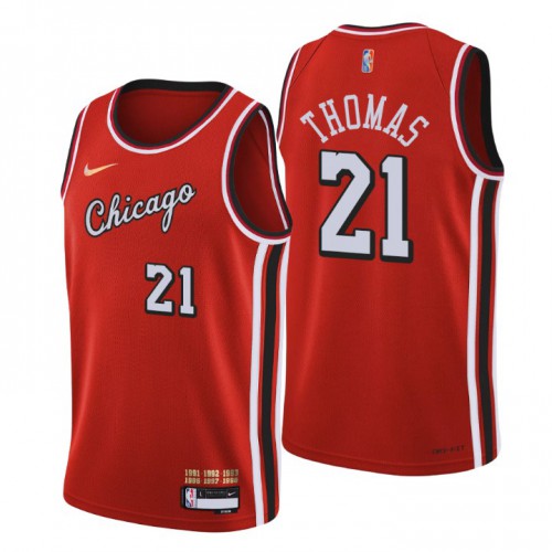 Chicago Chicago Bulls #21 Matt Thomas Men’s Nike Red 2021/22 Swingman NBA Jersey – City Edition Men’s