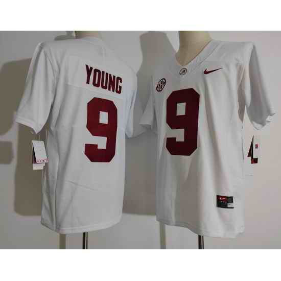 Men Alabama Crimson Tide #9 Bryce Young White College Football Jersey