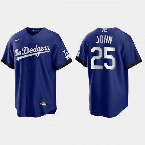 Los Angeles Los Angeles Dodgers #25 Tommy John Nike Men’s 2021 City Connect Game MLB Jersey Royal Men’s