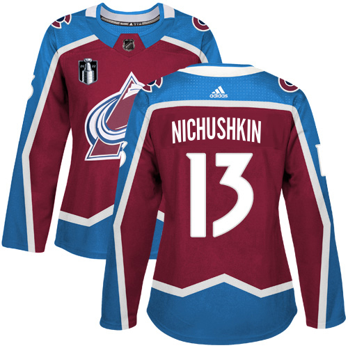 Adidas Colorado Avalanche #13 Valeri Nichushkin Burgundy Women’s 2022 Stanley Cup Final Patch Home Authentic Stitched NHL Jersey Womens
