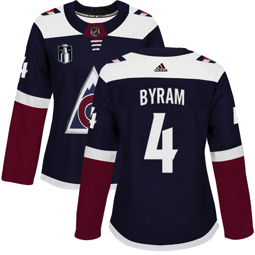 Adidas Colorado Avalanche #4 Bowen Byram Navy Women’s 2022 Stanley Cup Final Patch Alternate Authentic Stitched NHL Jersey Womens