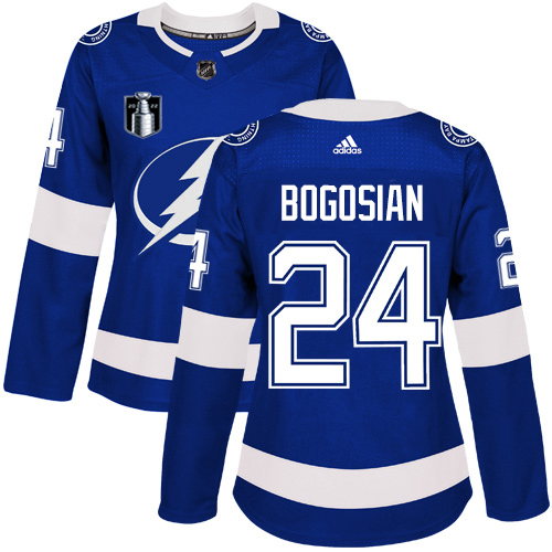 Adidas Tampa Bay Lightning #24 Zach Bogosian Blue 2022 Stanley Cup Final Patch Women’s Home Authentic Stitched NHL Jersey Womens