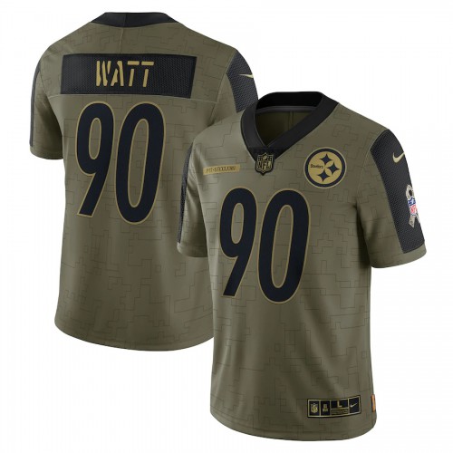 Pittsburgh Pittsburgh Steelers #90 T.J. Watt Olive Nike 2021 Salute To Service Limited Player Jersey Men’s