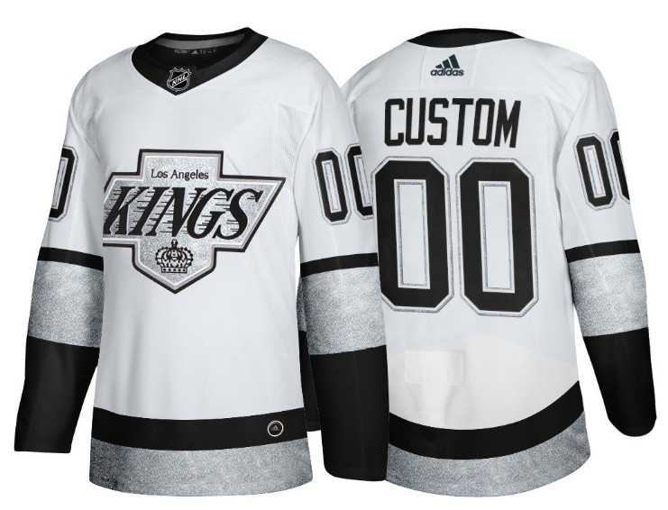 Men%27s Los Angeles Kings Active Player Custom White Throwback Stitched Jersey
