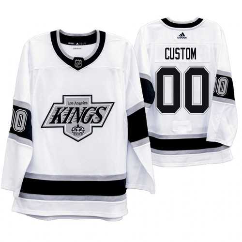 Men%27s Los Angeles Kings Custom Name Number Size White Throwback NHL Stitched Jersey