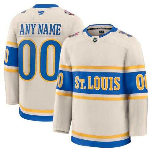 Men%27s St. Louis Blues Active Player Custom Cream 2024-25 Winter Classic Stitched Hockey Jersey
