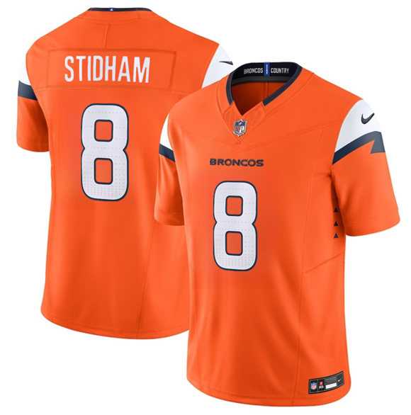 Men%27s Denver Broncos #8 Jarrett Stidham Orange 2025 F.U.S.E. Vapor Limited Stitched Jersey