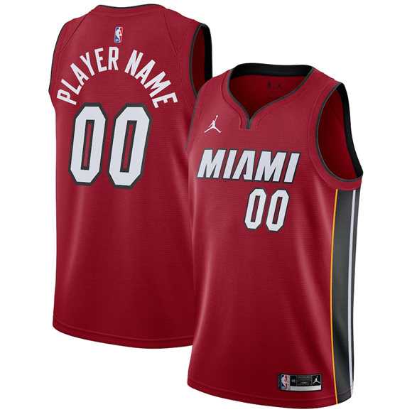 Men%27s Miami Heat Active Player Custom Red Statement Edition Swingman Stitched Basketball Jersey