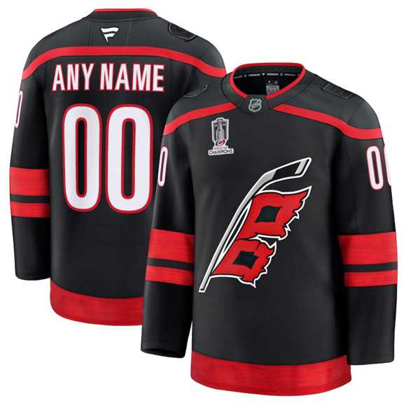 Men%27s Carolina Hurricanes Active Player Custom Black 2026 Stanley Cup Champions Home Stitched Jersey