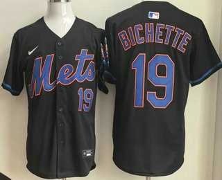 Men%27s New York Mets #19 Bo Bichette Black Limited Jersey