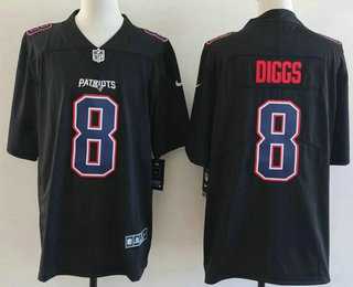 Men%27s New England Patriots #10 Drake Maye Limited Black Fashion Vapor Stitched Jersey